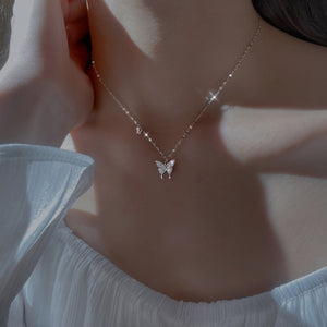 silver necklace with princess length and clasp