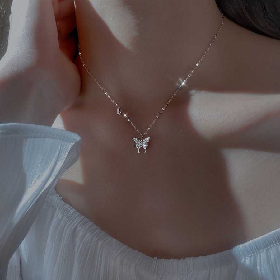 silver necklace with princess length and clasp