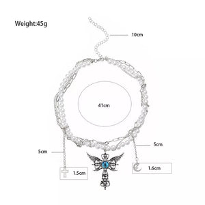 blue necklace