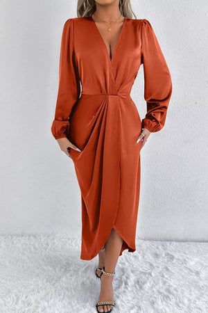 100% polyester Care instructions: Machine wash cold midi dress in Light Indigo with A-line silhouette