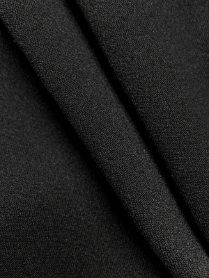 Black Drape-Front Blazer with Sculpted Silhouette