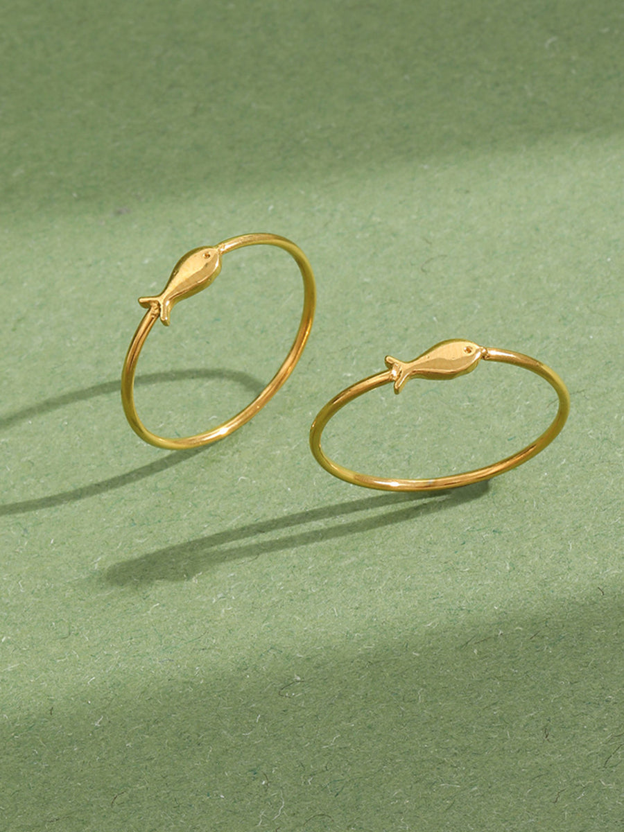 Gold with ring with gold-plated 8