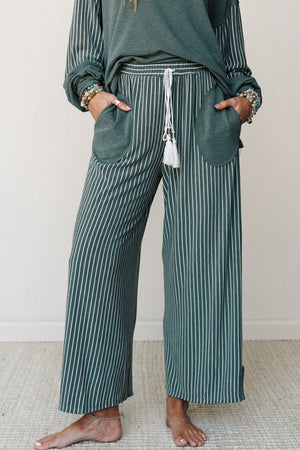 lounge set featuring striped in French Blue with 65% cotton, 33% polyester, 2% elastane Care instructions: Machine wash cold