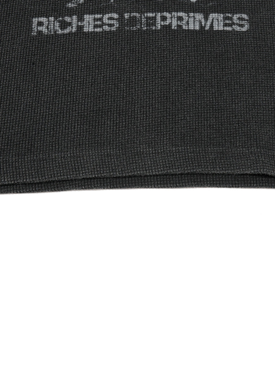 Crew-Neck Graphic Vintage Short-Sleeve Top in Black with graphic print
