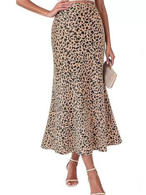 midi skirt in Blue with high-waisted and midi