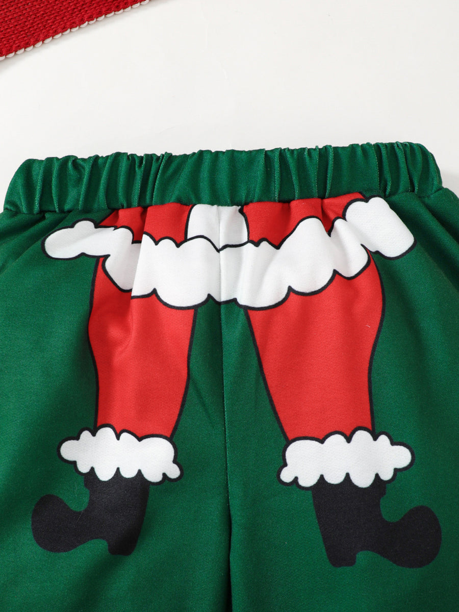 Green pajama set with hip-length, full-length and pullover