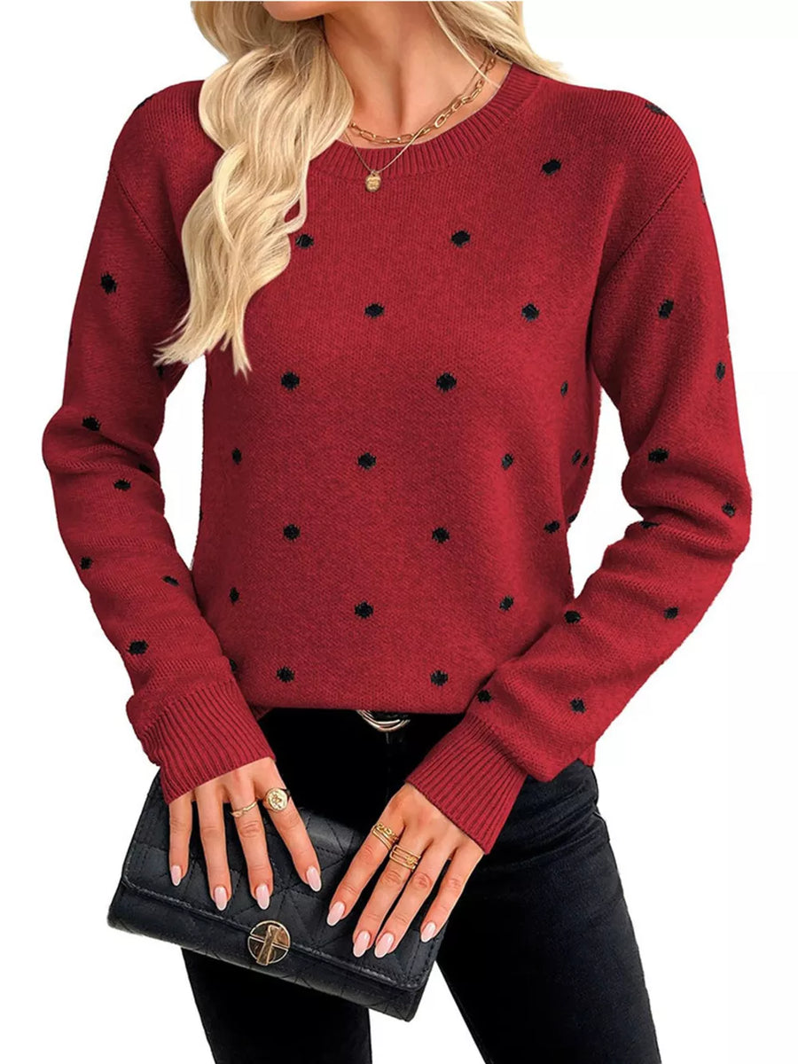 black pullover sweater with ribbed hem and long sleeve