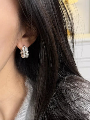 earrings in silver with pearl embellishment and mini