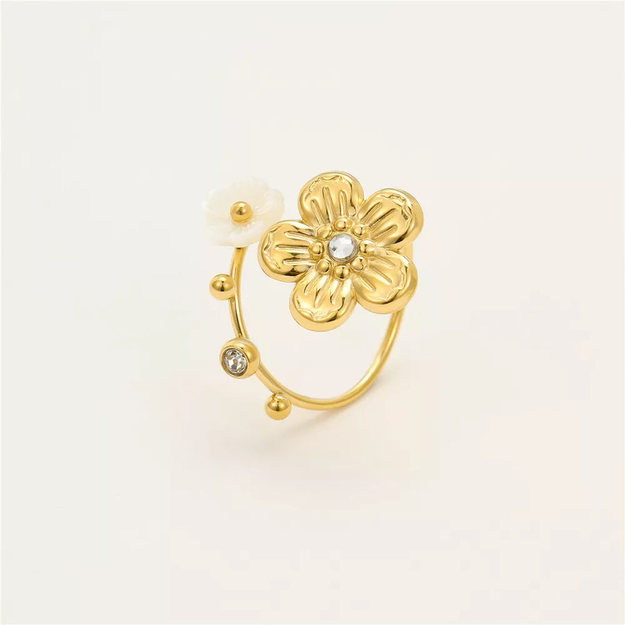 18K Gold-Plated,Resin,Stainless Steel,Zircon Care instructions: Avoid wearing du ring in gold with not applicable silhouette
