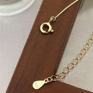 Gold necklace clasp and extender chain with S925 stamp