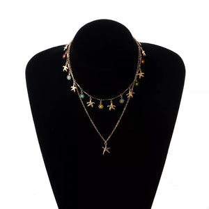 necklace featuring starfish in Gold with 18K Gold-Plated, Alloy Care instructions: Avoid wearing during exercise, as swea