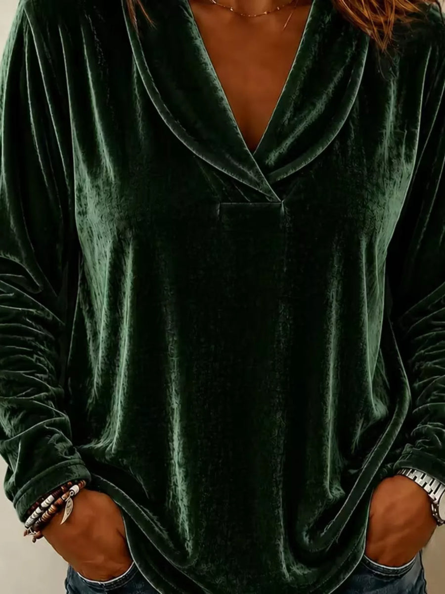 Pink blouse with hip-length and pullover