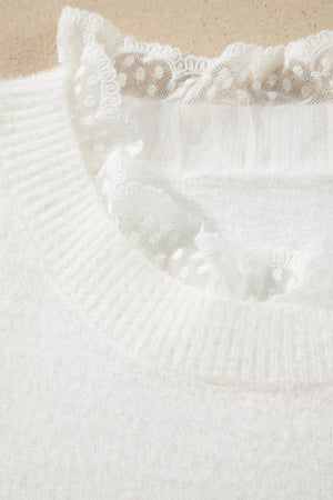 ivory regular pullover sweater with crew neck