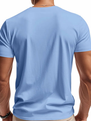 Light Blue V-Neckline Performance Tee for Him