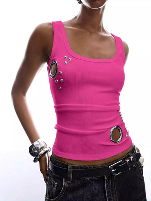White tank top with hip-length and pullover