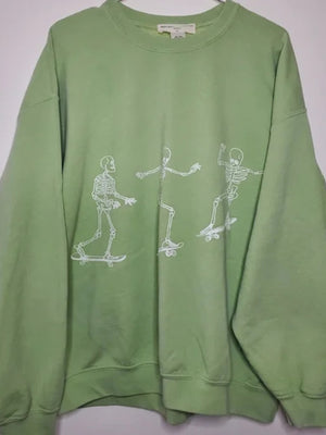 100% polyester Care instructions: Machine wash cold sweatshirt in Light Green with oversized silhouette