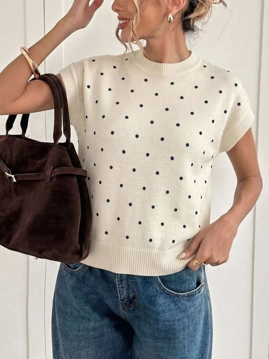 cream pullover sweater with waist-length and pullover