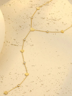 18K Gold-Plated,Stainless Steel,Zircon Care instructions: Avoid wearing during e necklace in Gold with regular silhouette
