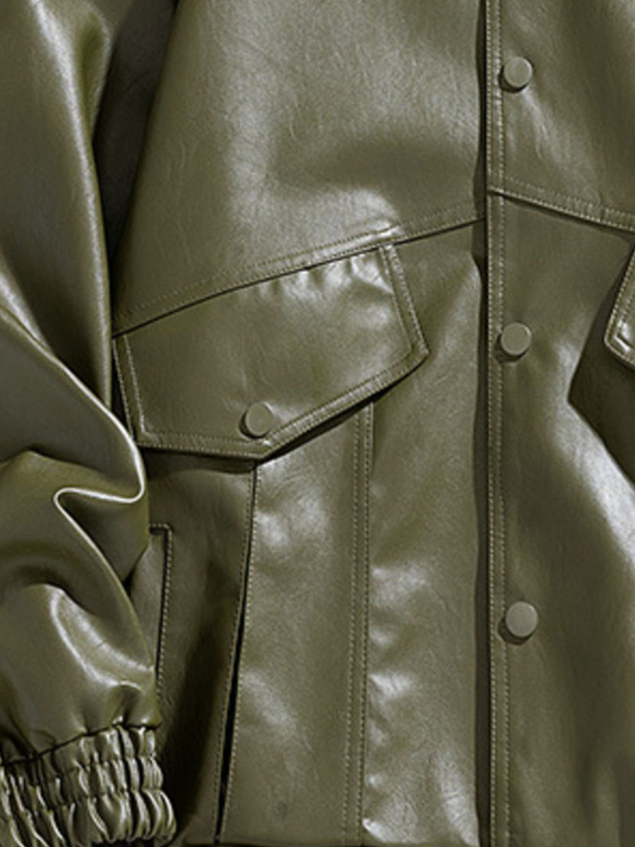 95%polyester,5%spandex Care instructions: Machine wash cold bomber jacket in Army Green with oversized silhouette