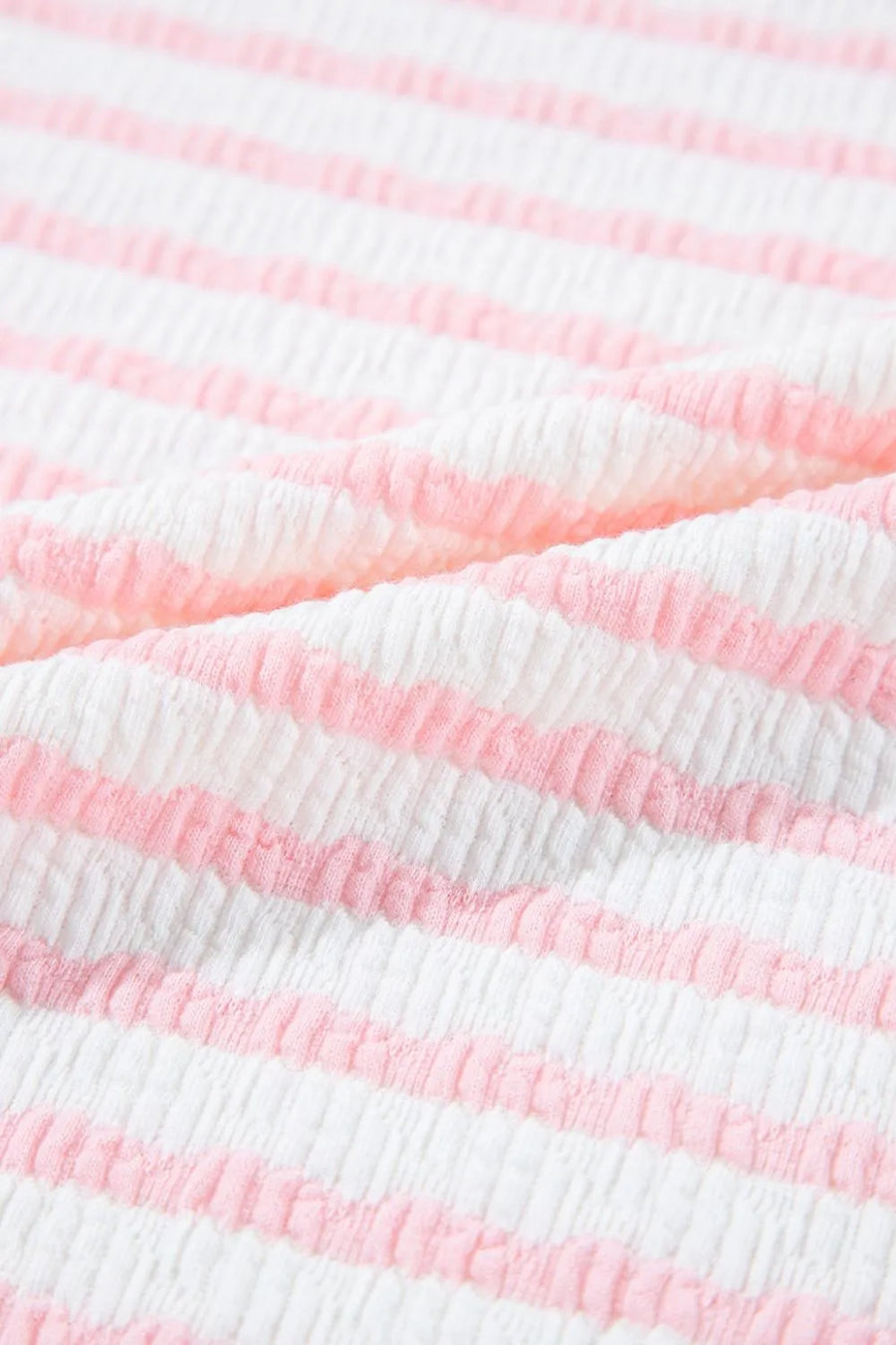 Blush Pink Textured Stripe Lounge Set: Effortless Summer Chic