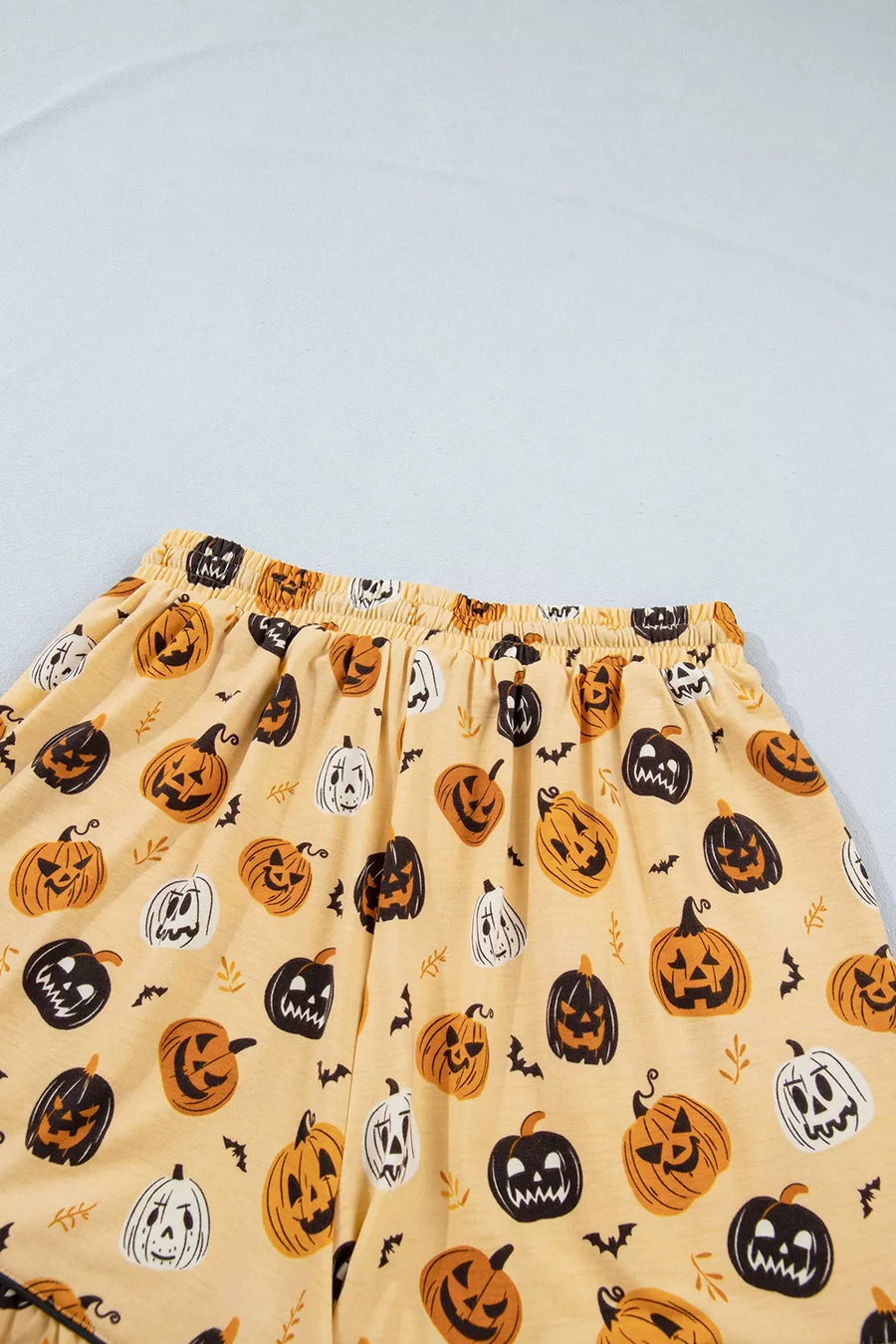 light yellow relaxed pajama set with collared