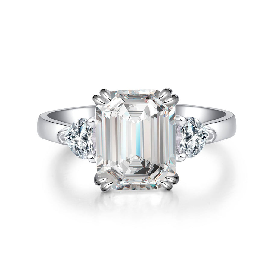 ring featuring geometric in Silver with 925 sterling silver,Zircon Care instructions: Avoid wearing during exercise, as