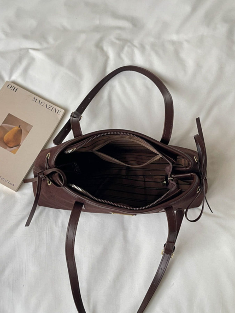 Side Tied Shoulder Bag in Black