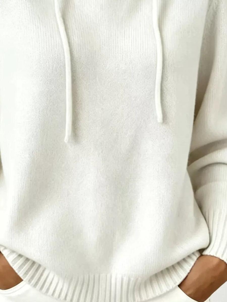 Burgundy Cozy Ribbed Long-sleeve Hooded Sweater