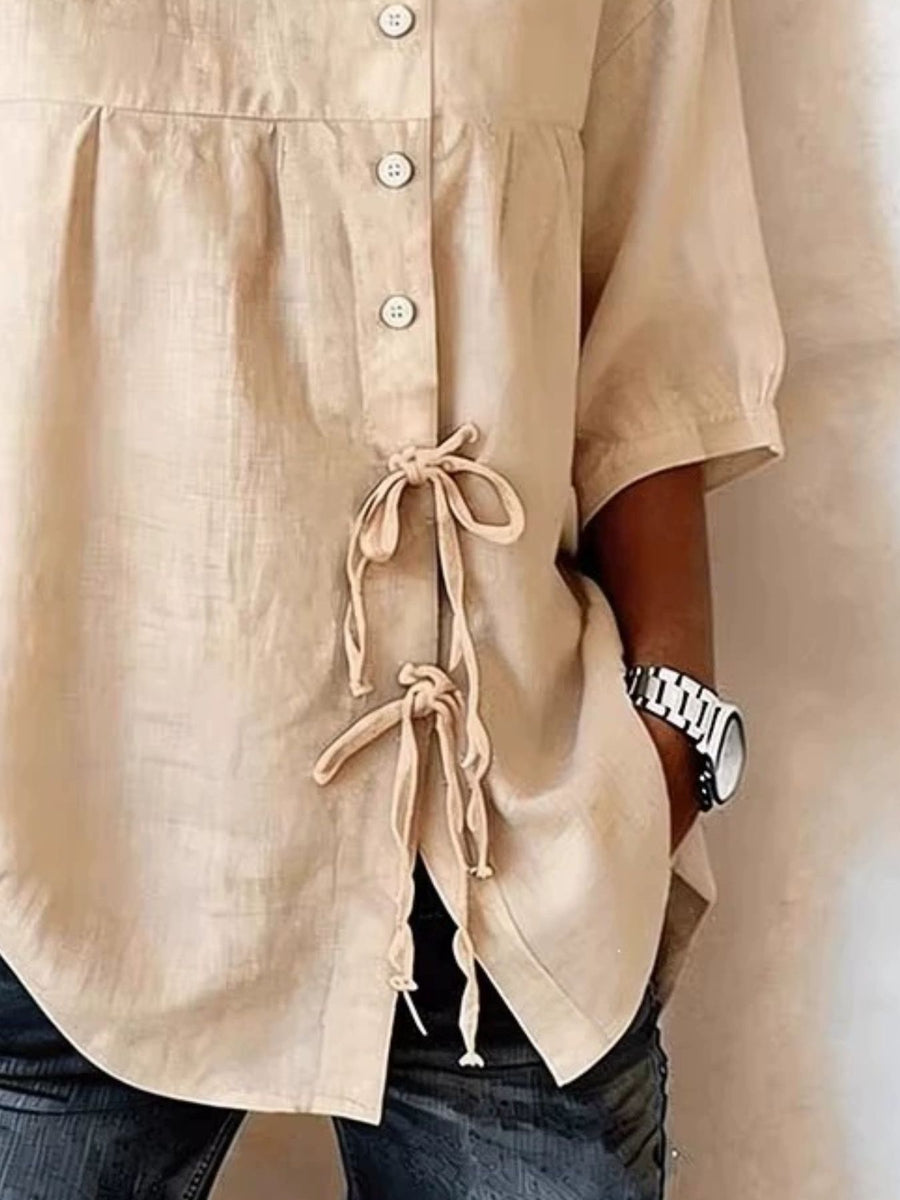 modern blouse in light gray with round neck