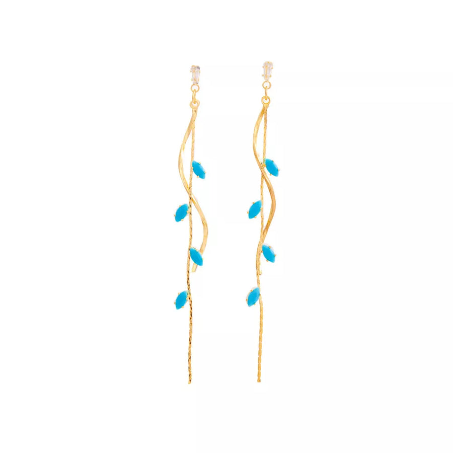 gold earrings with long and post-back