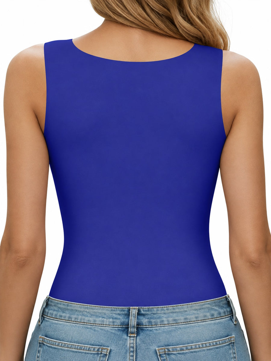 Polyester & tank top in White with slim silhouette