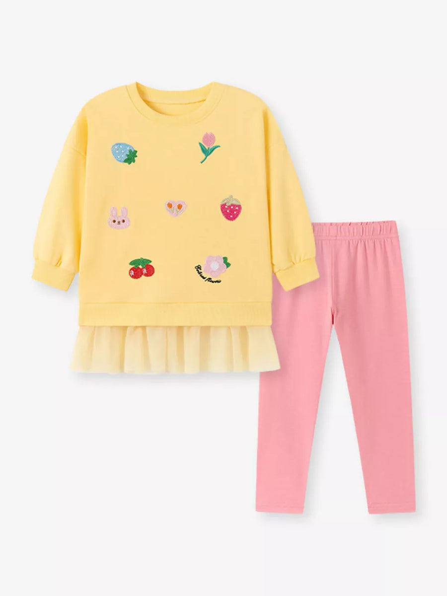 90% cotton, 10% polyester Care instructions: Machine wash cold sweatshirt in pink with relaxed silhouette