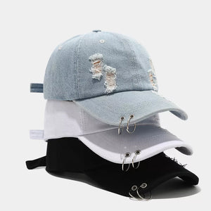 denim Imported Size & cap in white with fitted silhouette