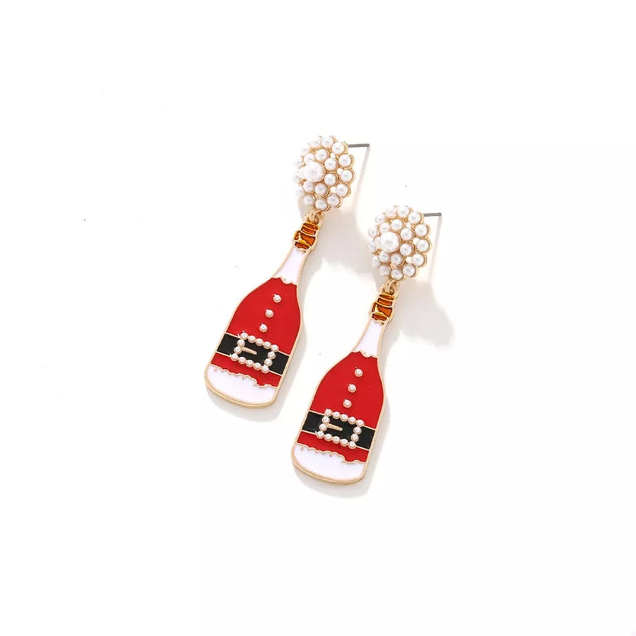 Deep Red earrings with drop and post-back