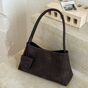 shoulder bag in Brown with woven and woven texture