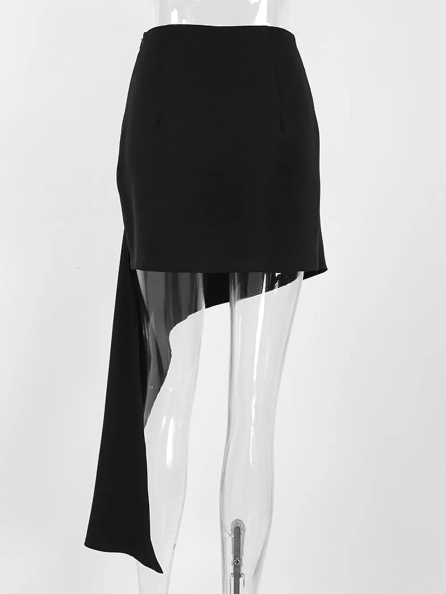 black mini skirt
