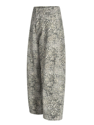 95%polyester,5%spandex Care instructions: Machine wash cold wide-leg pants in Leopard with loose silhouette