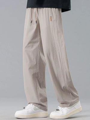 Black Men's Plus Size Loose Fit Drawstring Casual Pants