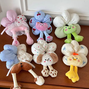 hair scrunchy in pink featuring animal-shaped and loose fit