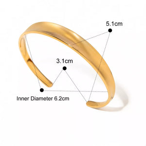 18k Gold-plated Stainless Steel Open Ring in style A with open cuff