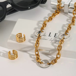 gold necklace with choker and clasp