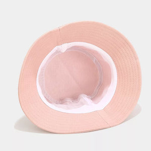 Wide Brim Bucket Hat in Light Blue with wide brim
