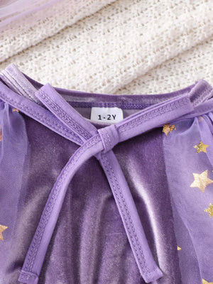 65% cotton, 35% polyester Care instructions: Machine wash cold dress in lavender with fit-and-flare silhouette
