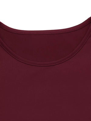 Long-sleeve Sequin-trimmed Bodycon Dress in Burgundy with sequin