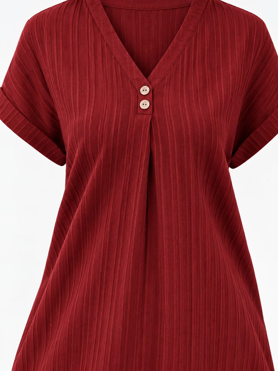 midi dress in Fuchsia with ribbed and decorative button