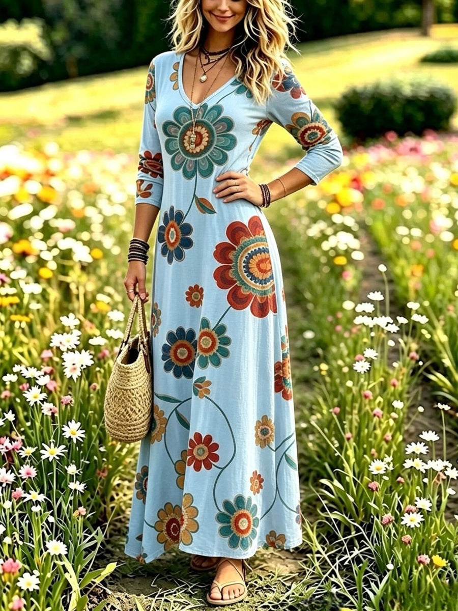maxi dress featuring floral in cream with 100% polyester Care instructions: Machine wash cold texture