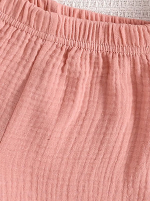 Children's Textured Cami And Shorts Set in Pink
