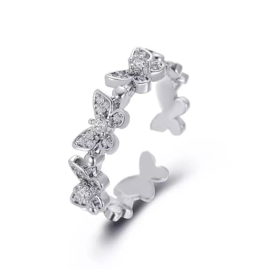 ring in Silver with butterfly and open design