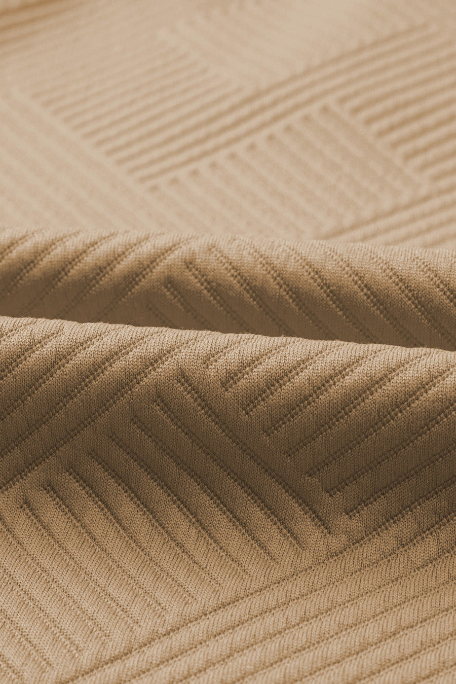 Tan textured polo set fabric with wide-leg culotte detail
