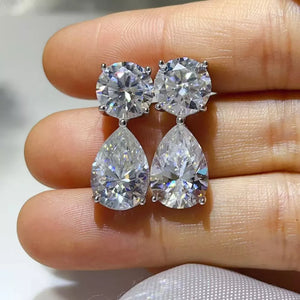 clear earrings with drop and post-back